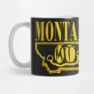 Montana Grunge Smiling Face Black Background Mug